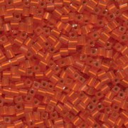 Miyuki Würfel Perlen, Cube, Square Beads 3mm 0008F silverlined matt Orange ca 20gr